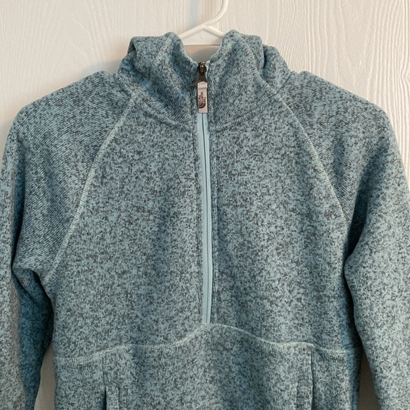The North Face Girls Large Blue Quarter Zip Hooded Fleece Pullover - Picture 2 of 8